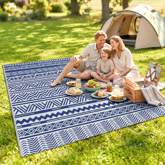Tapis extérieur réversible pour patio et camping