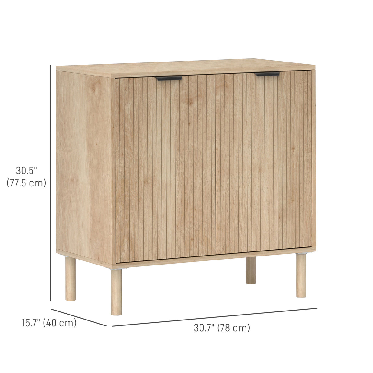 Armoire console avec portes et étagère ajustable — Chêne