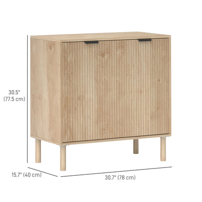 Armoire console avec portes et étagère ajustable — Chêne