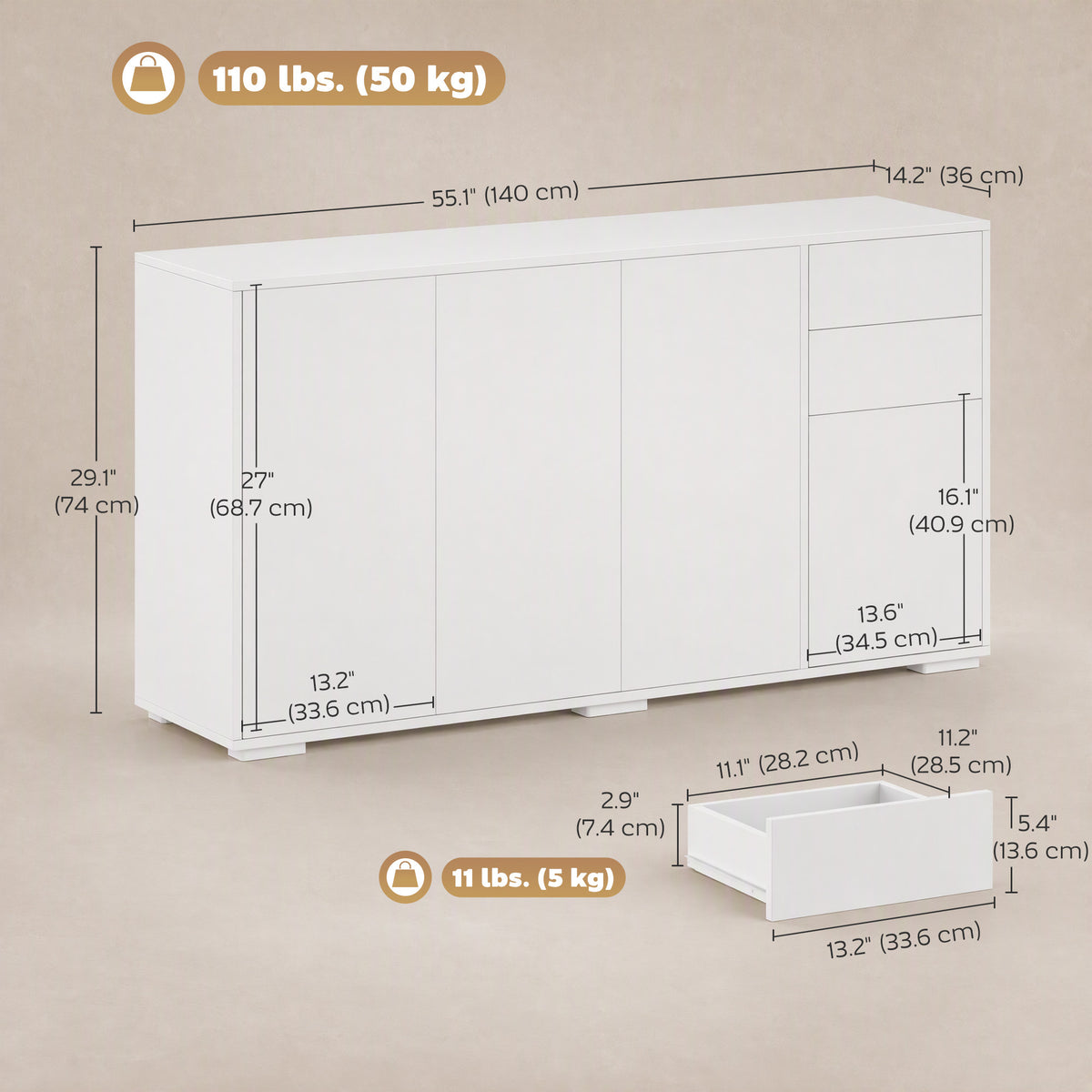 Buffet de cuisine moderne avec rangement