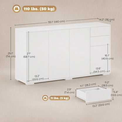 Buffet de cuisine moderne avec rangement