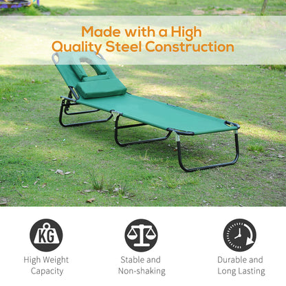 Chaise longue pliable avec trou visage 3 positions