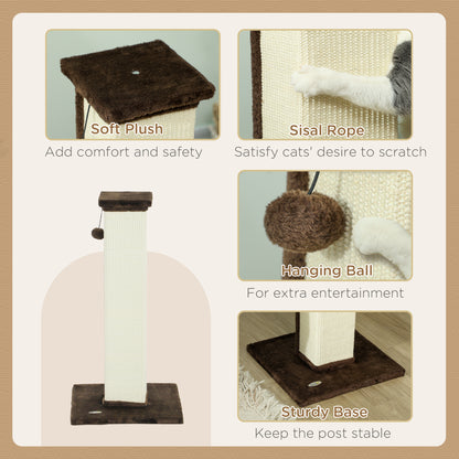 Grand griffoir pour chat en sisal avec balle suspendue