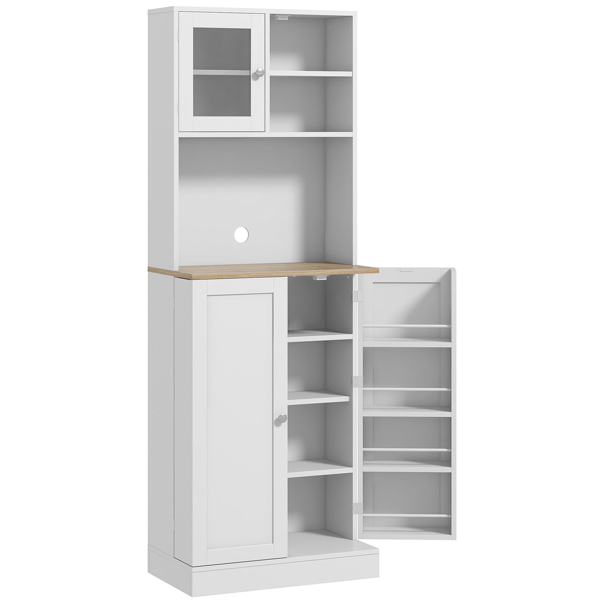 Armoire de cuisine garde-manger avec portes en verre