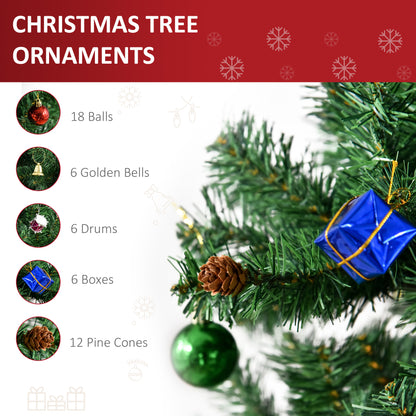 Sapin de Noël artificiel 1,5 m vert — décorations incluses