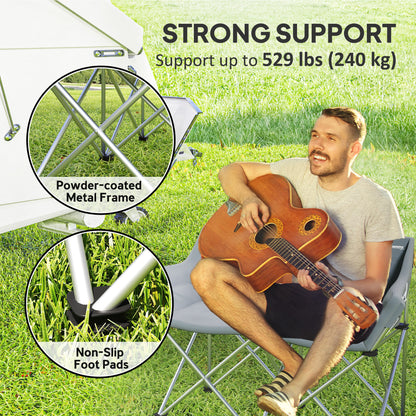 Chaise de camping double pliante pour deux adultes