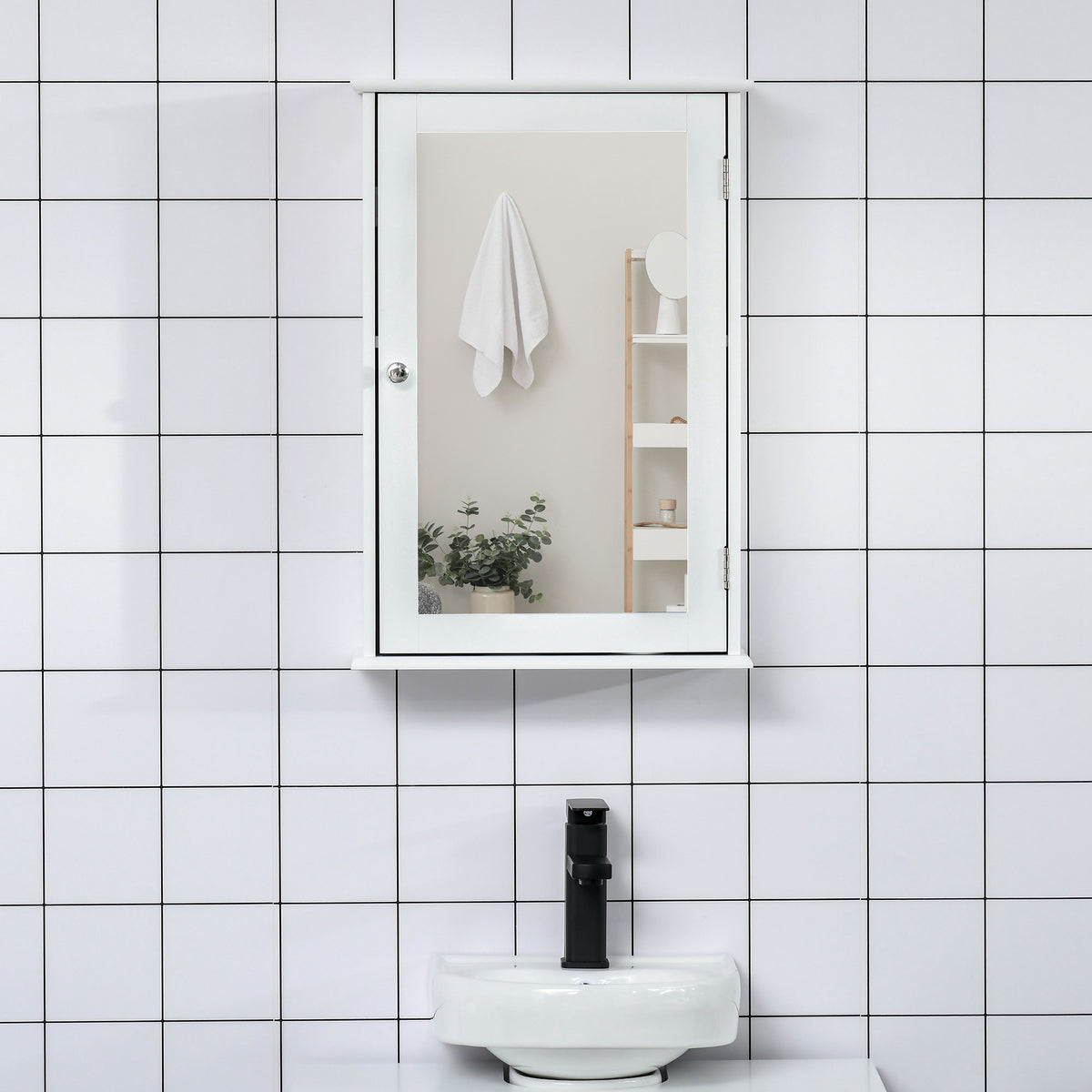 Armoire à pharmacie murale avec miroir et tablettes