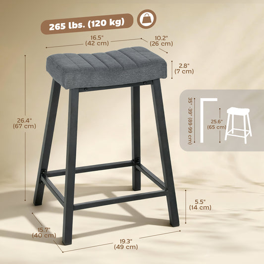 Tabourets de bar rembourrés velours — ensemble de 3