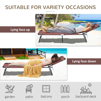 Chaise longue pliante avec trou visage ajustable