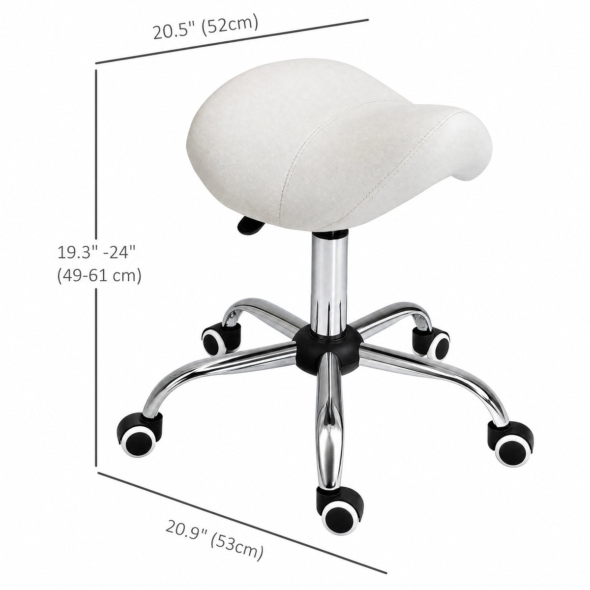 Tabouret selle ergonomique à roulettes réglable