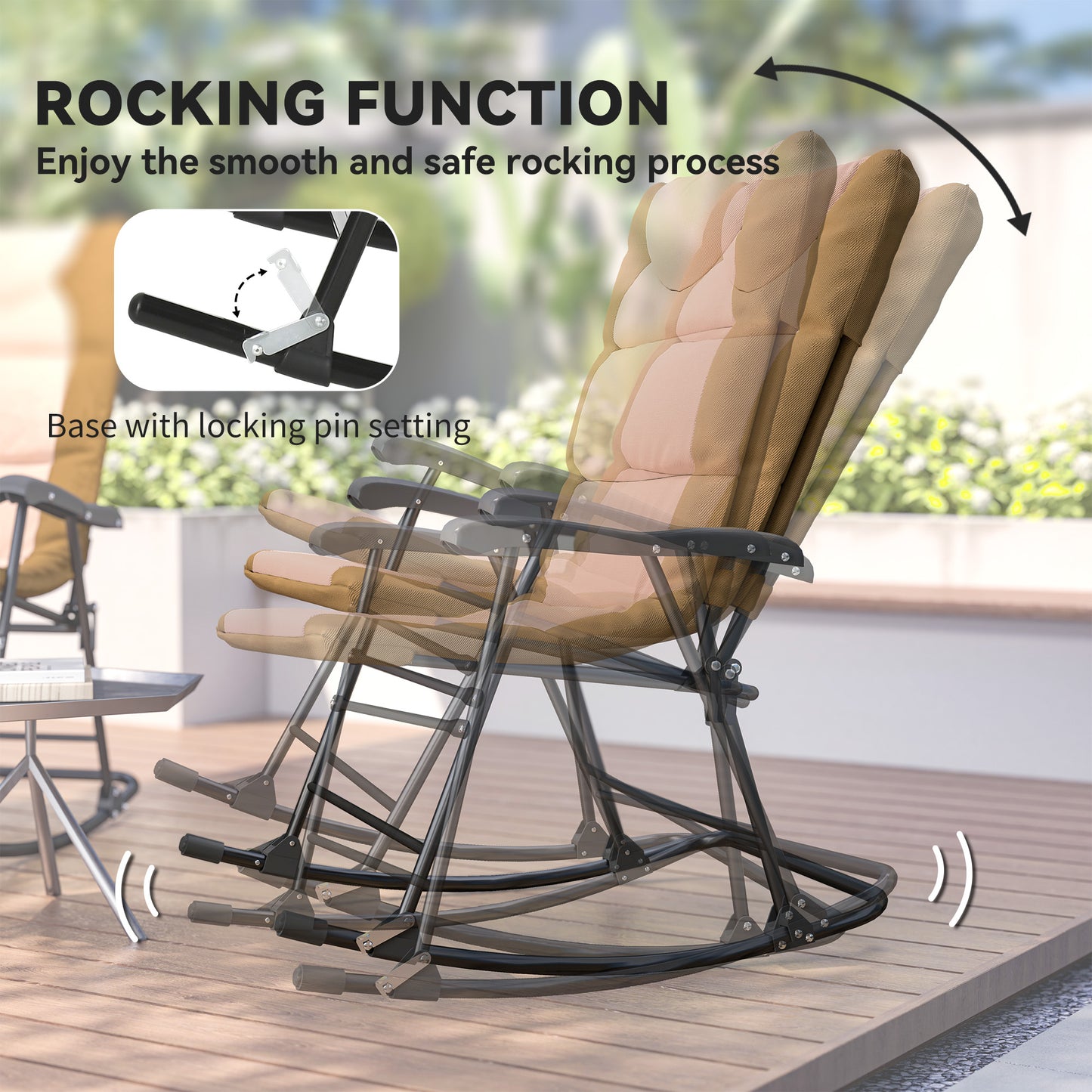 Ensemble chaise berçante pliable 3 pièces