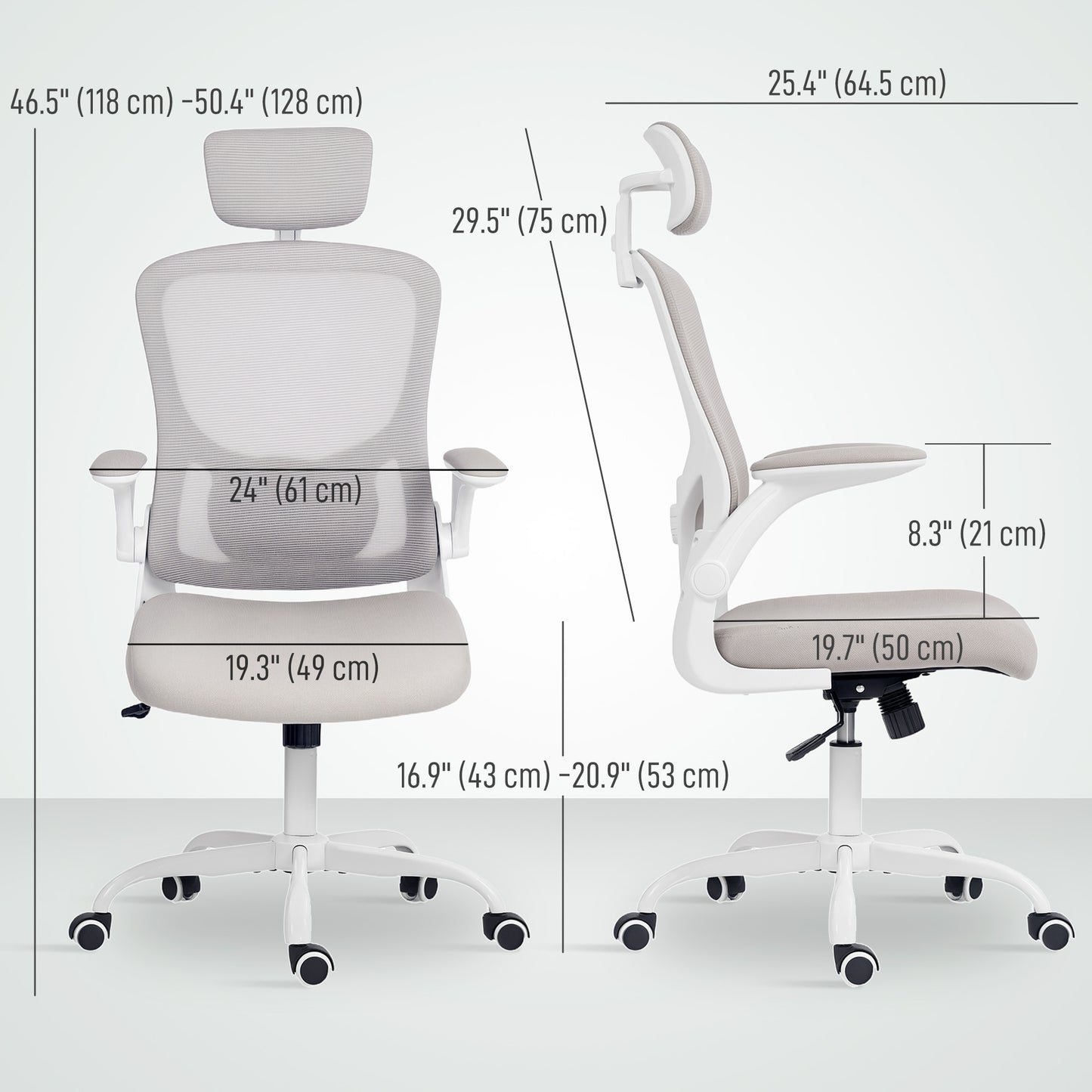 Chaise de bureau ergonomique mesh avec appui-tête ajustable