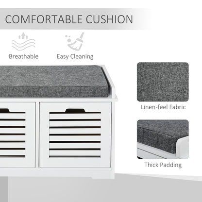 Banc de rangement pour chaussures rembourré avec 3 tiroirs