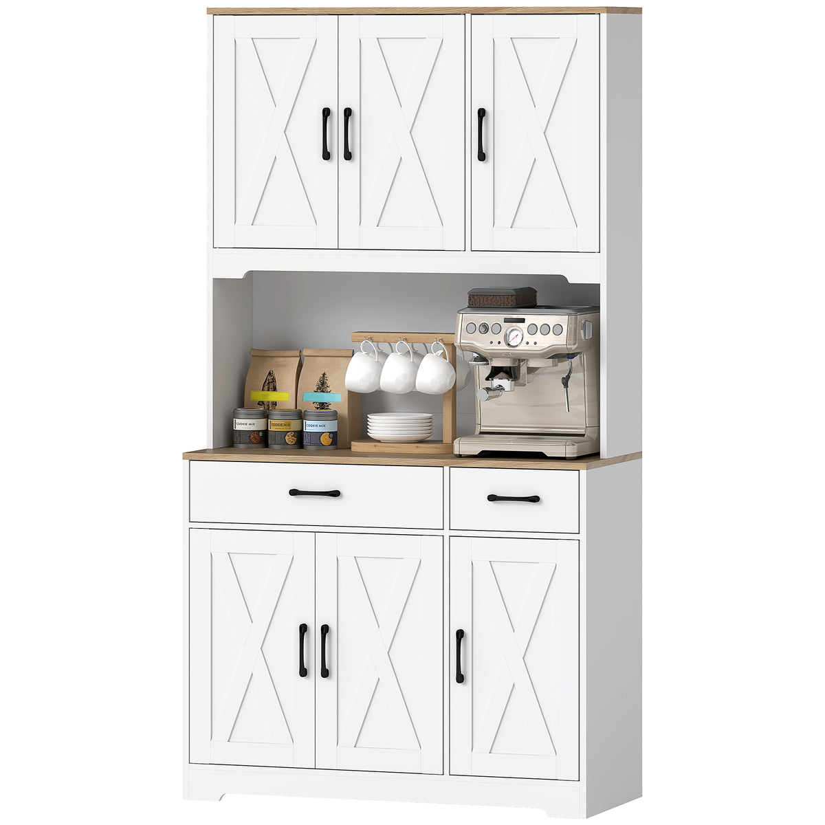 Armoire de cuisine haute style rustique à portes