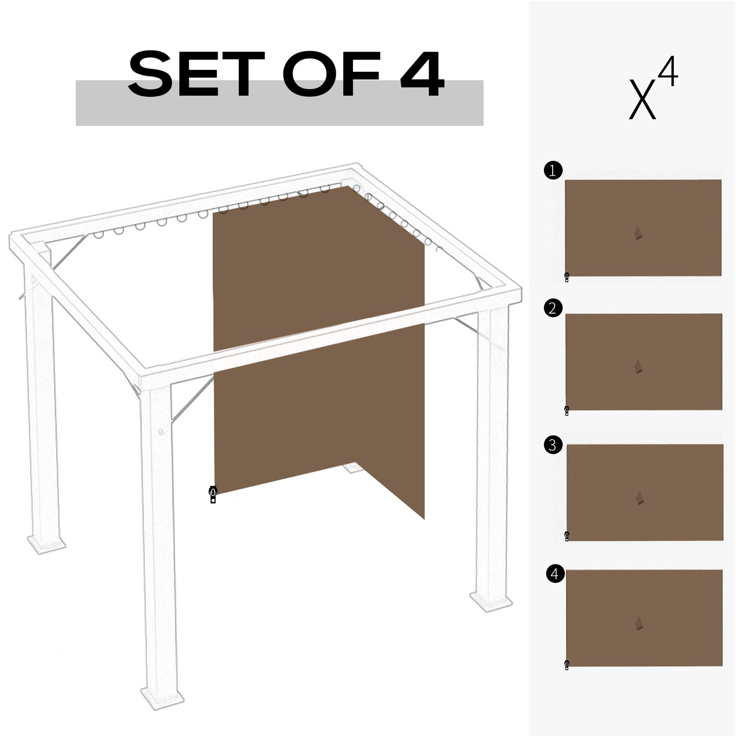 Rideaux de gazebo de remplacement 10' x 12'