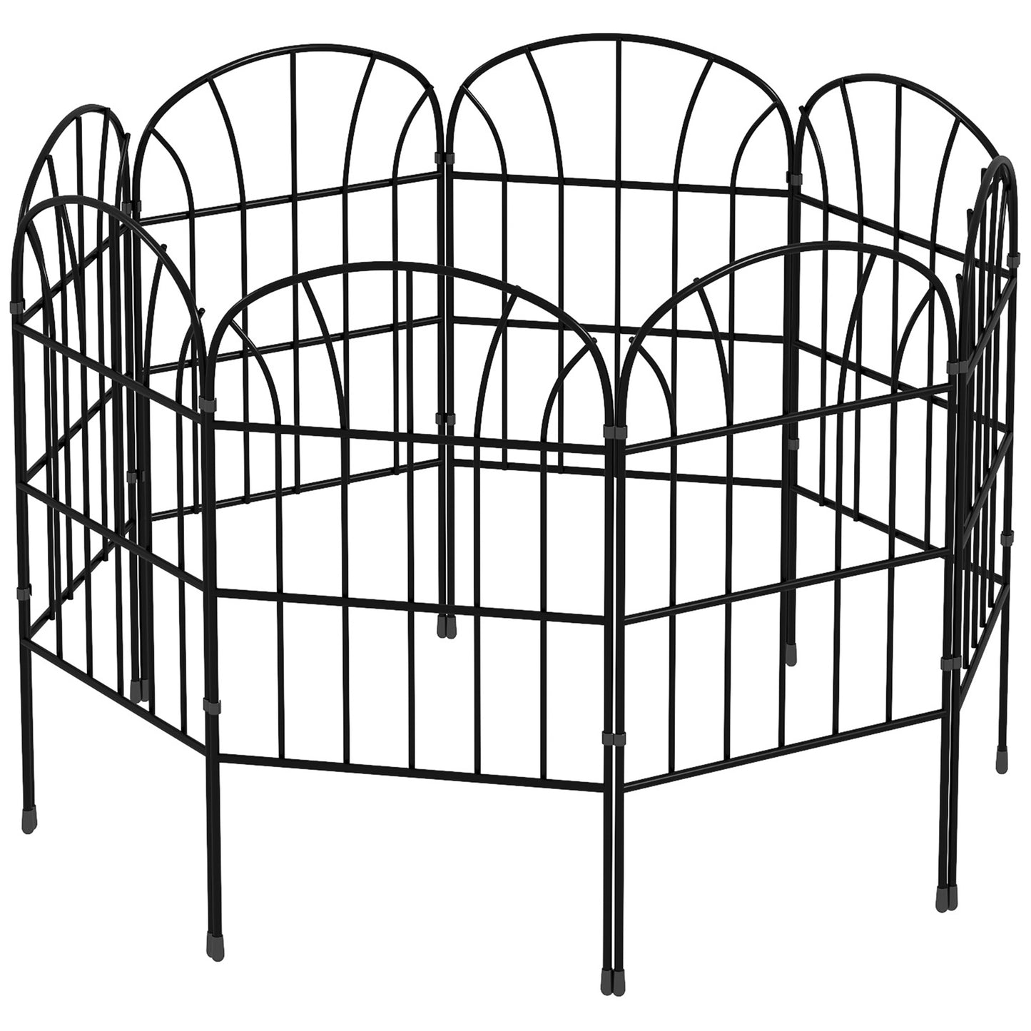 Clôture décorative de jardin 8 panneaux grille métal