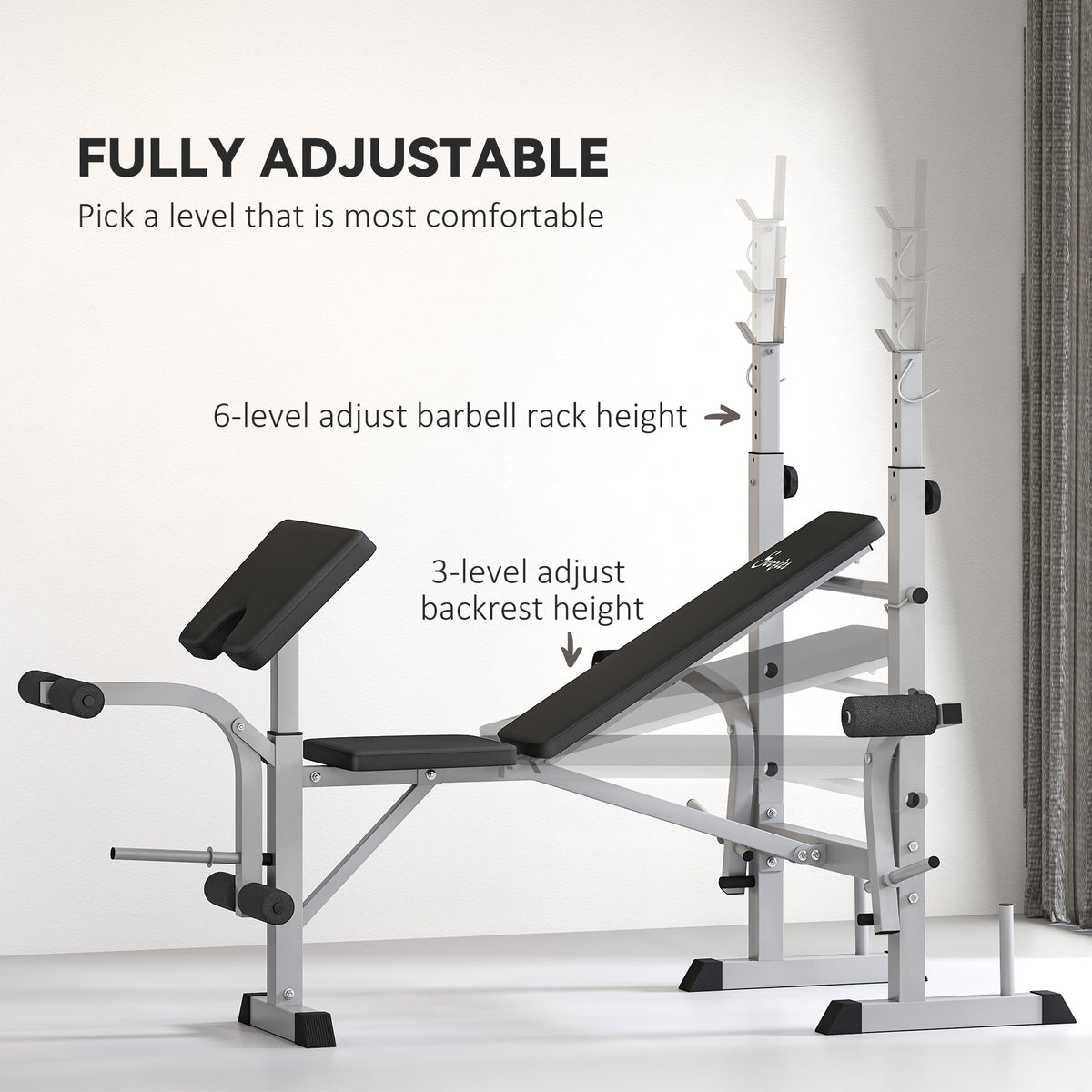 Banc de musculation réglable avec support de squat