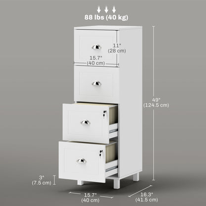 Classeur de bureau 4 tiroirs avec serrure