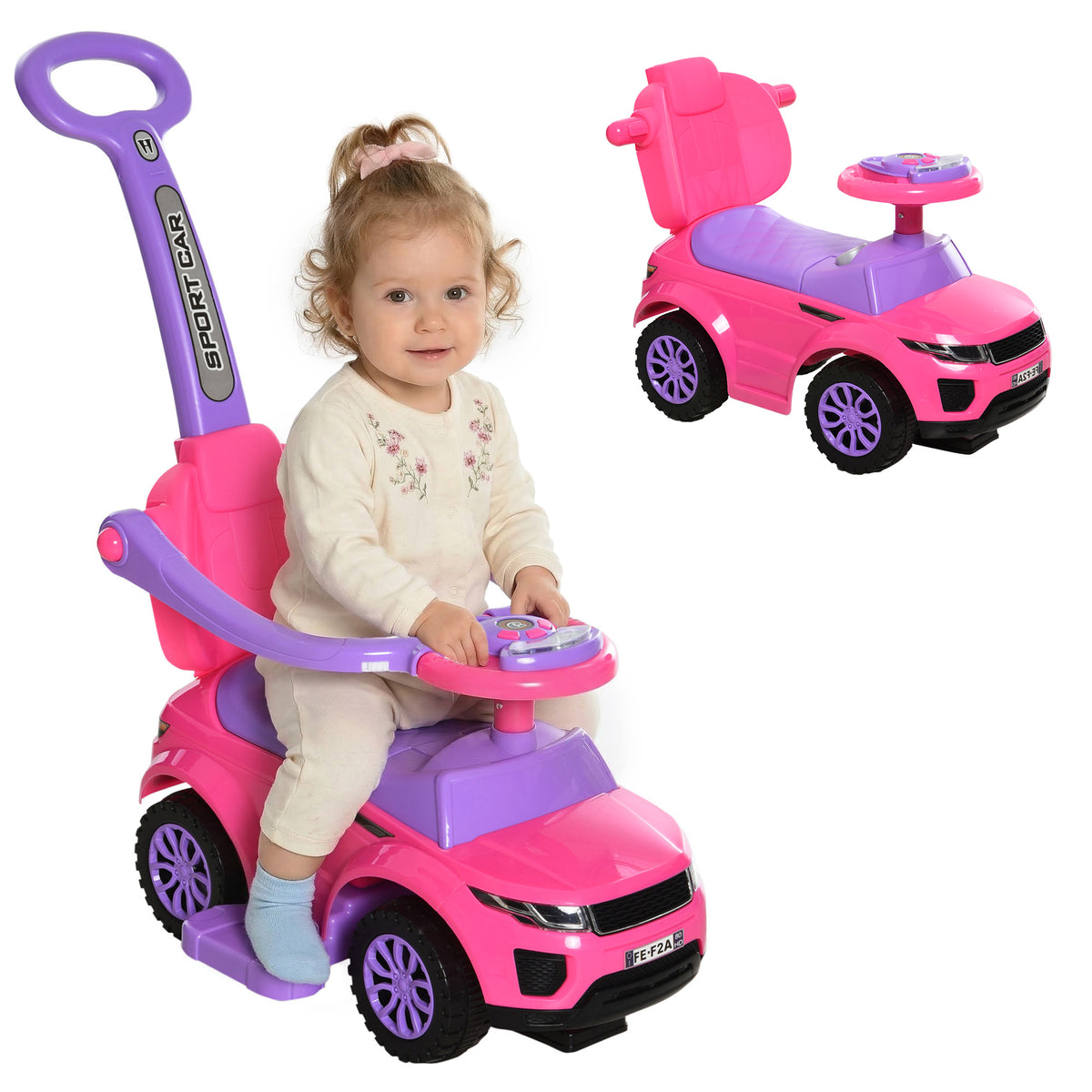 Voiture porteur pousseur 3 en 1 pour tout-petits