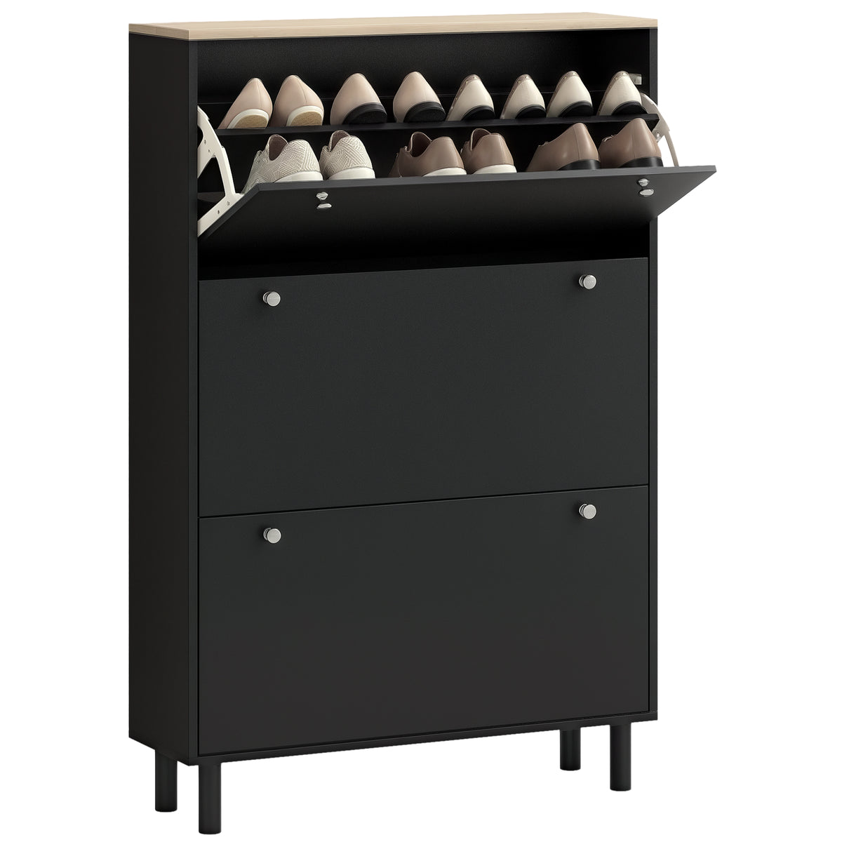 Armoire à chaussures 3 tiroirs rabattables 24 paires