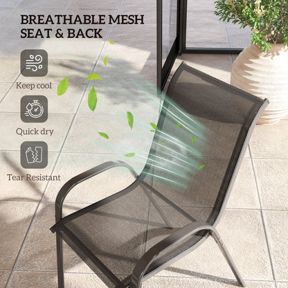 Chaises de patio empilables dossier haut filet respirant