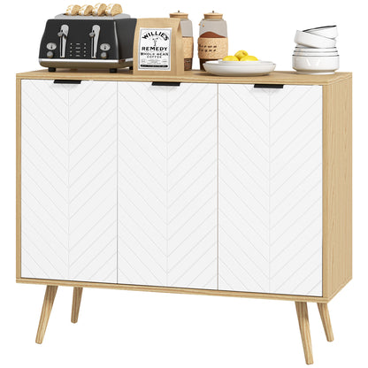 Buffet moderne avec portes à chevrons et tablettes réglables