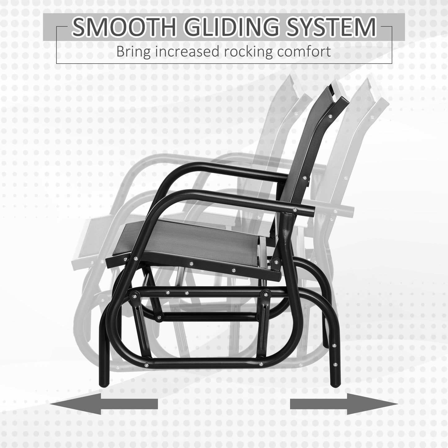 Chaise balançoire d'extérieur à glissement en acier