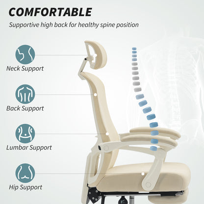 Chaise de bureau ergonomique avec support lombaire ajustable et appui-tête