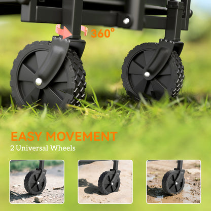 Chariot de jardin pliable 62 L — noir