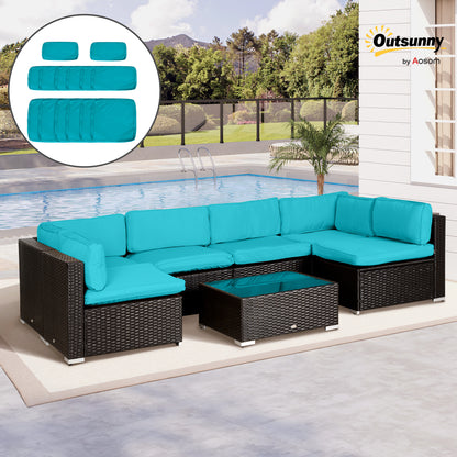 Housses de coussins de sofa en rotin 14 pièces