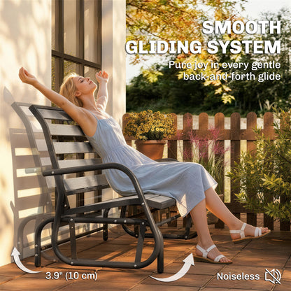 Banc balançoire de patio 2 places — acier et bois composite