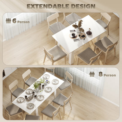 Table à manger extensible moderne pour 6 à 8 personnes