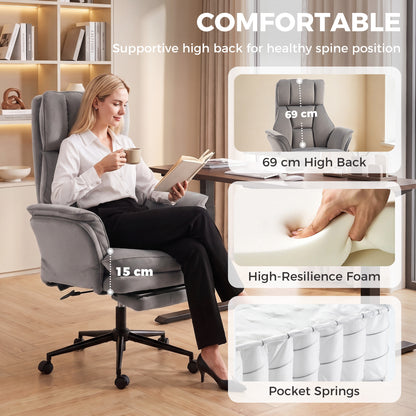 Chaise de bureau ergonomique inclinable avec repose-pieds