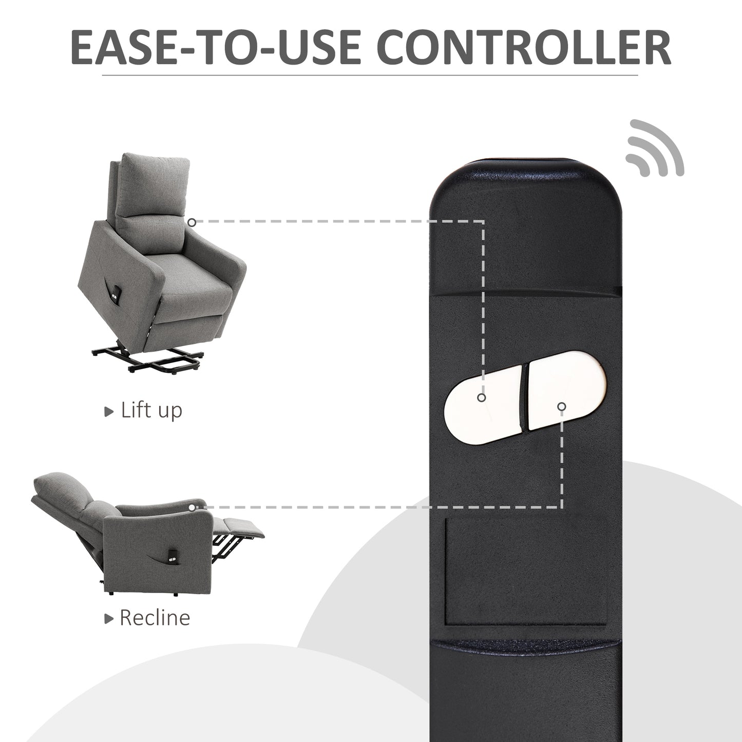 Fauteuil releveur électrique inclinable avec télécommande