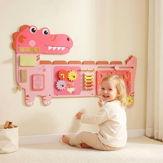 Tableau d'activités Montessori mural thème dinosaure