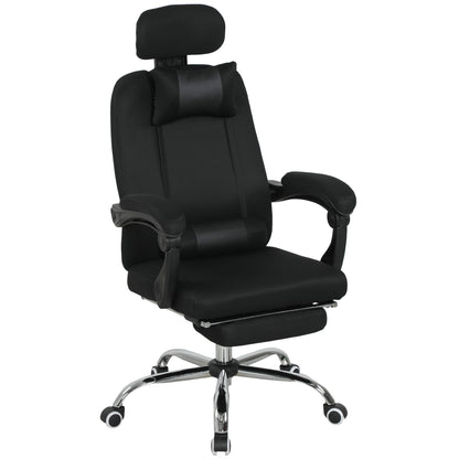 Chaise de bureau ergonomique dossier haut avec repose-pieds