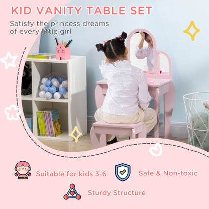 Coiffeuse enfant avec tabouret et miroirs