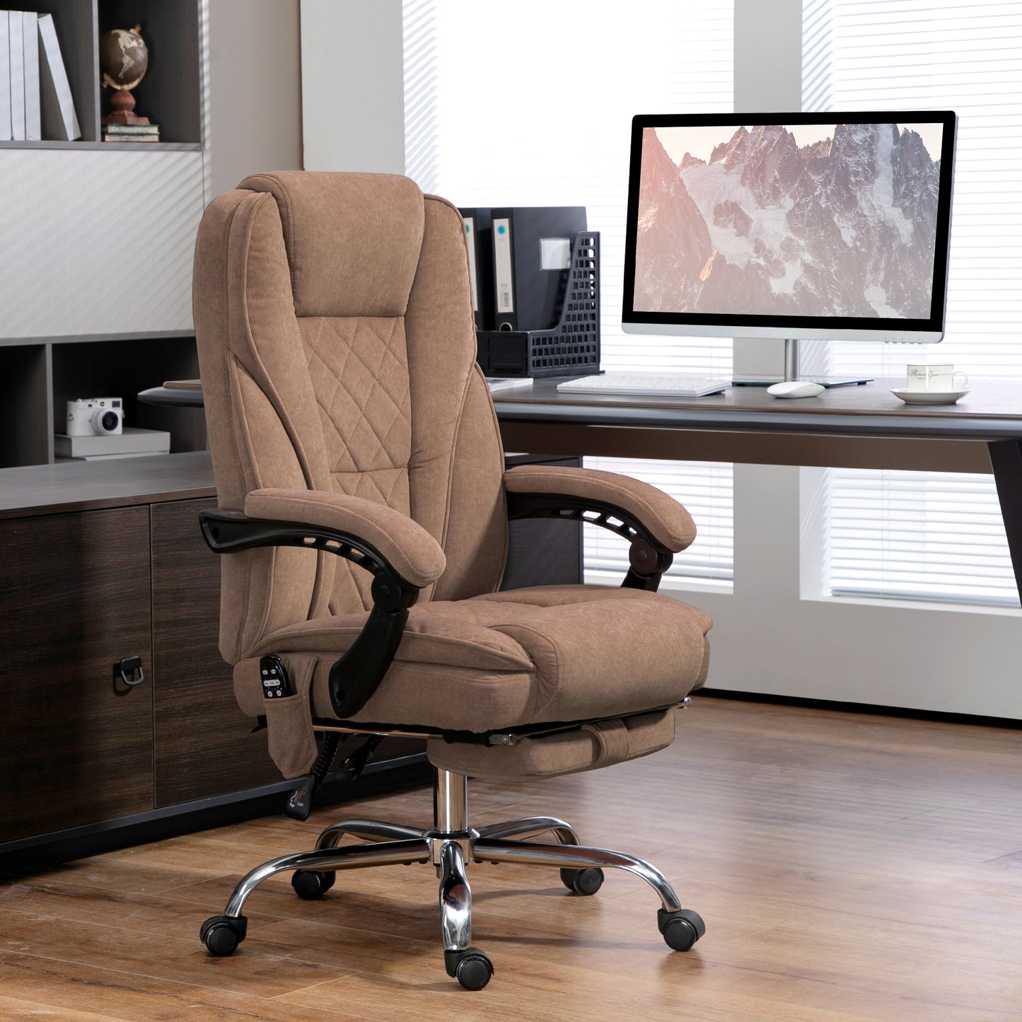 Chaise bureau massage inclinable avec repose-pieds ajustable