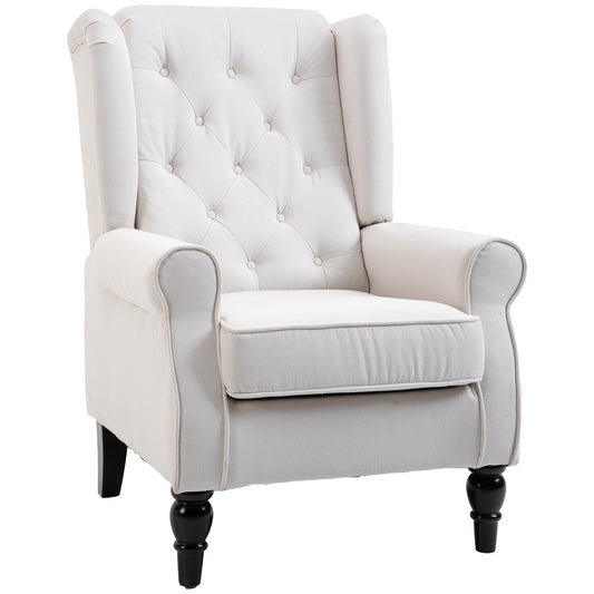 Fauteuil d'accent capitonné à dossier ailé en polyester