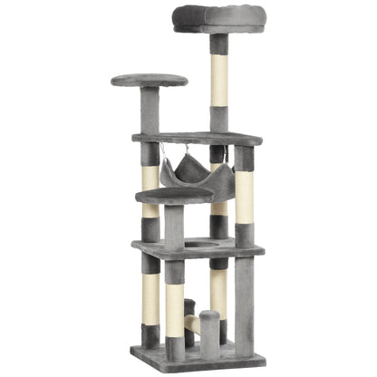 Tour à chat multi-niveaux 132 cm avec hamac