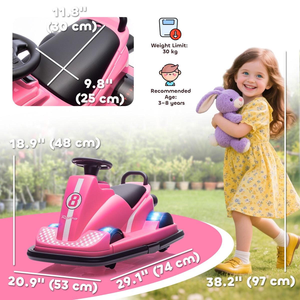 Voiture tamponneuse électrique pour enfants rotation 360