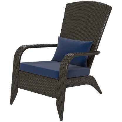 Fauteuil Adirondack rotin extérieur avec coussins