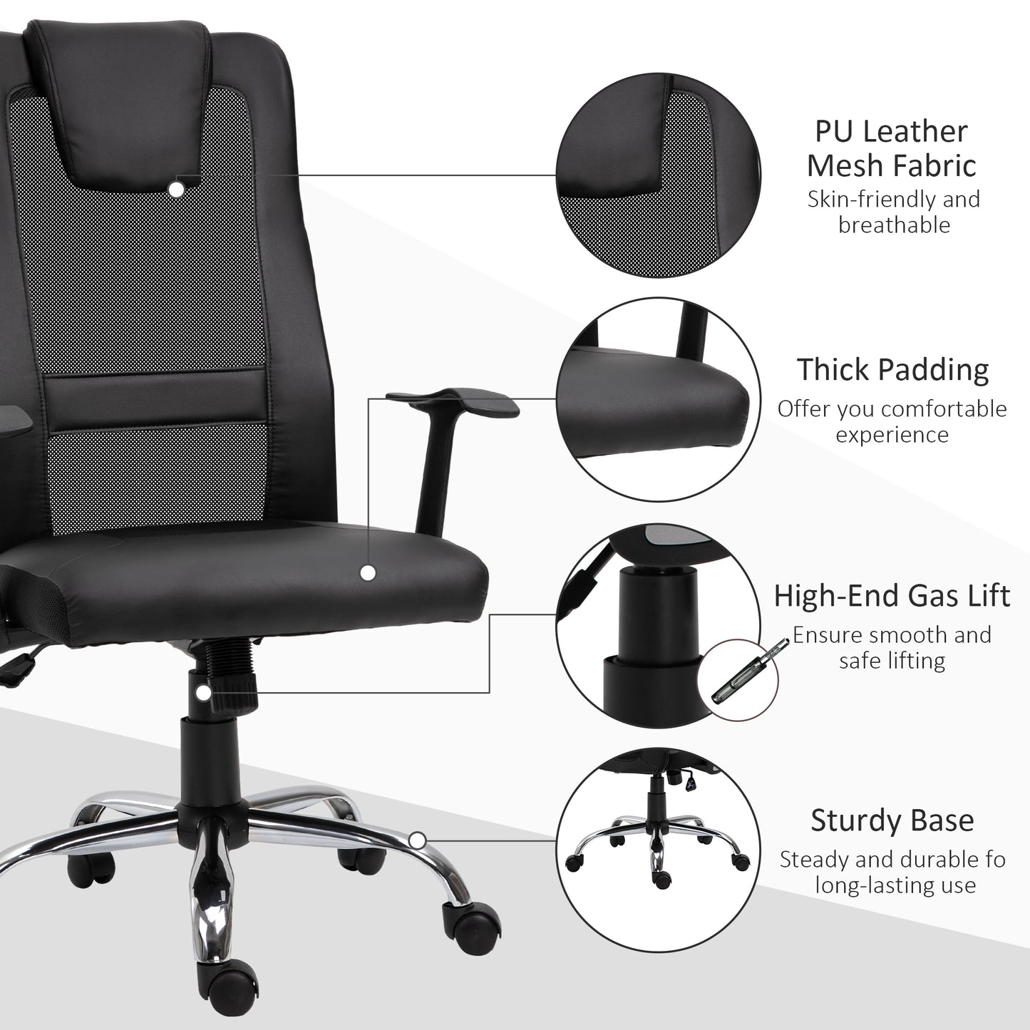 Chaise de bureau ergonomique dossier haut en maille