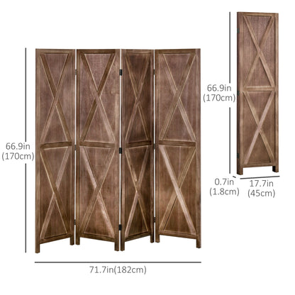 Paravent pliable 4 panneaux style fermette