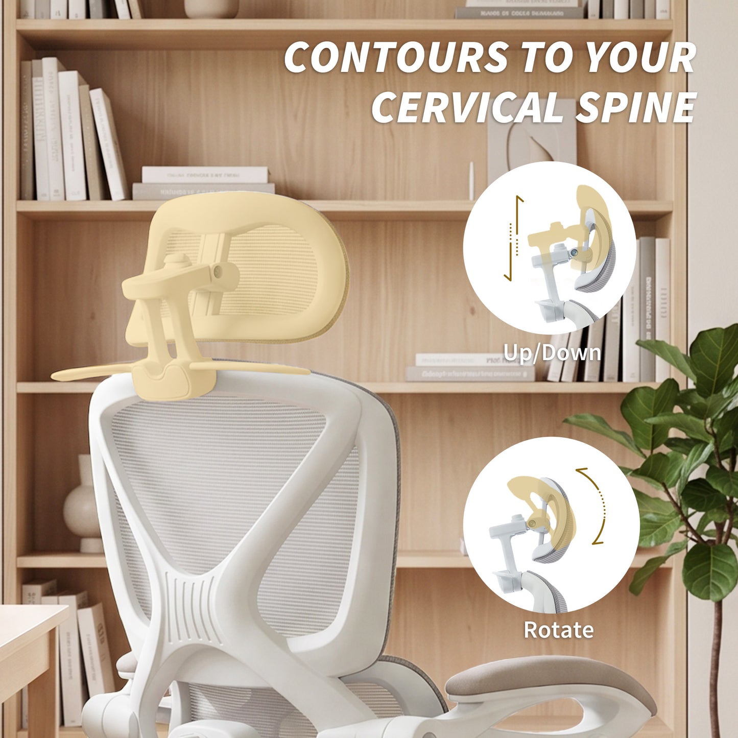 Chaise de bureau ergonomique en mailles avec appui-tête et repose-pieds