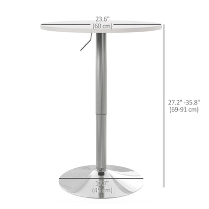 Table haute de bar ronde réglable en acier
