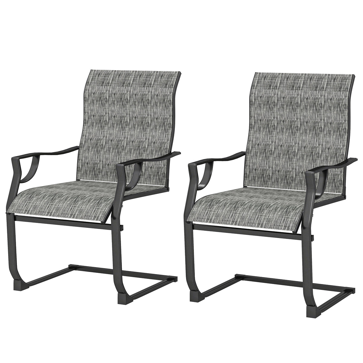 Chaises de patio à ressort C dossier haut — ensemble de 2