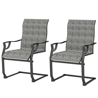Chaises de patio à ressort C dossier haut — ensemble de 2