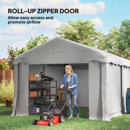 Abri de jardin portable toile imperméable 396 x 305 cm