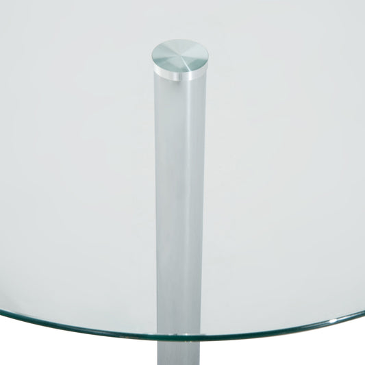 Table à manger ronde moderne en verre trempé